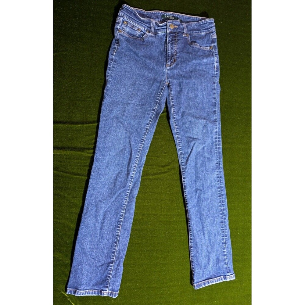 Lauren Ralph Lauren Straight Leg Jeans Women Size 4P Petite Blue Denim Medium...